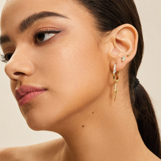 EAR-GPL Gold Arrow Abalone Stud Earrings