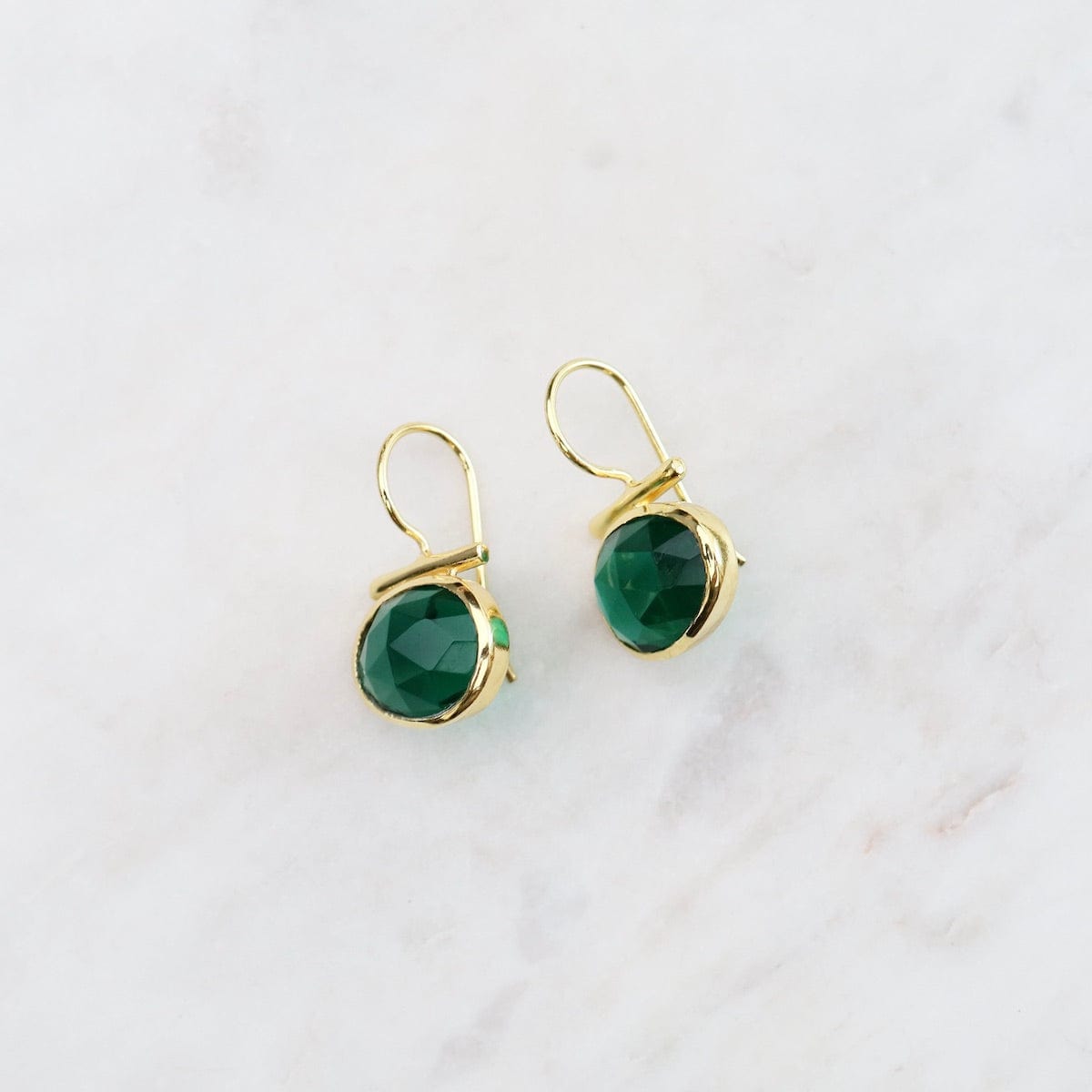 Load image into Gallery viewer, EAR-GPL Gold Bar Earring Green Tourmaline

