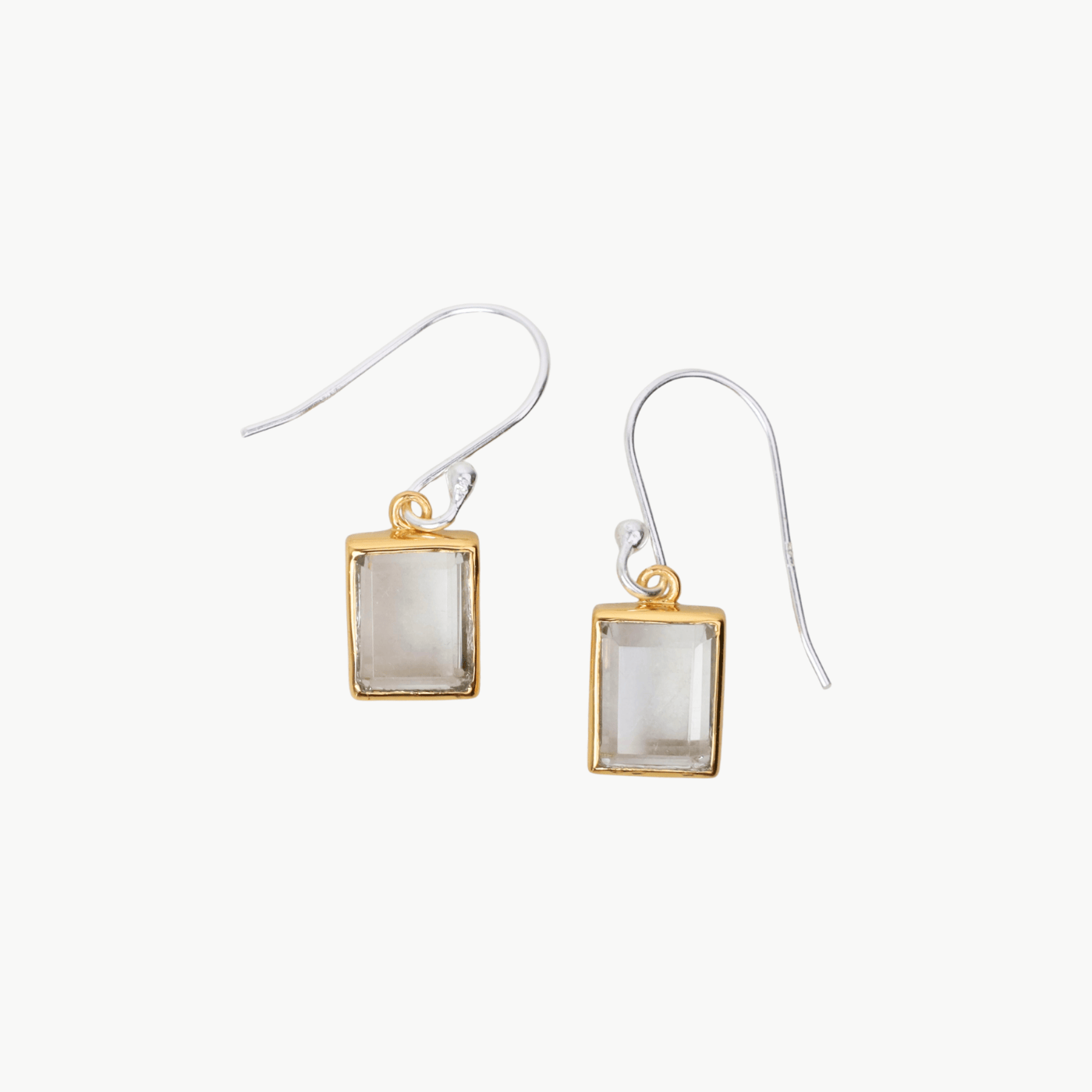 EAR-GPL Gold Bezel Green Amethyst Earrings