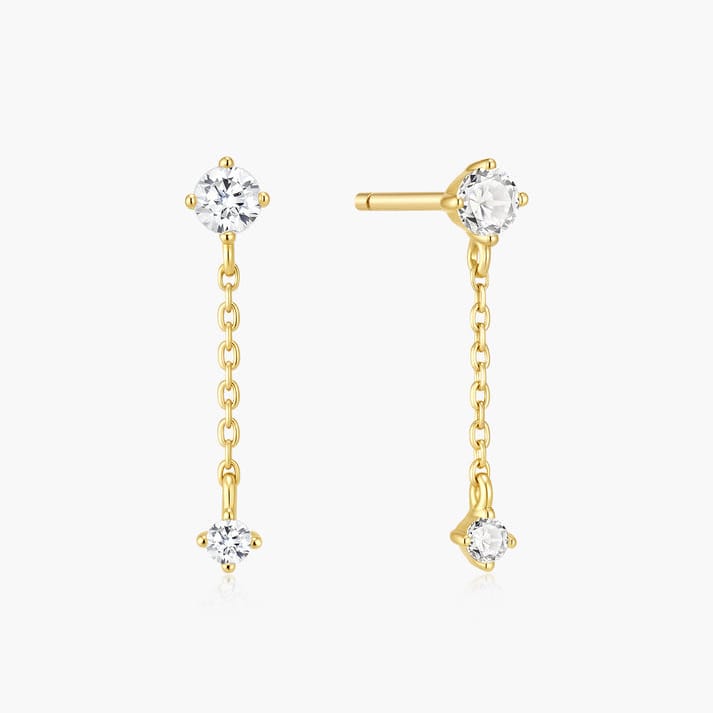 EAR-GPL Gold Chain Drop Stud Earrings