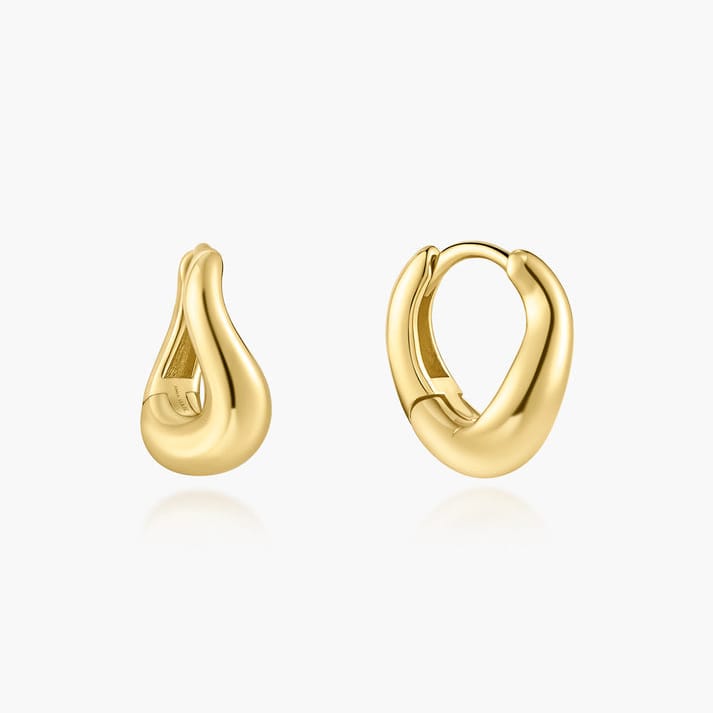 EAR-GPL Gold Classic Dome Hoop Earrings