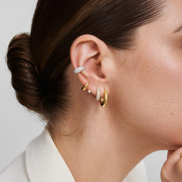 EAR-GPL Gold Classic Dome Hoop Earrings