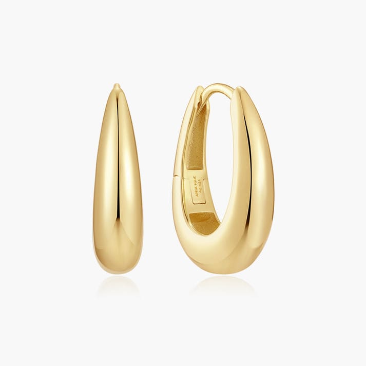 EAR-GPL Gold Classic Dome Hoop Earrings
