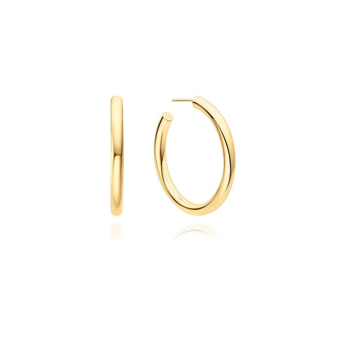 EAR-GPL Gold Classic Tube Large Huggie Hoop Earrings