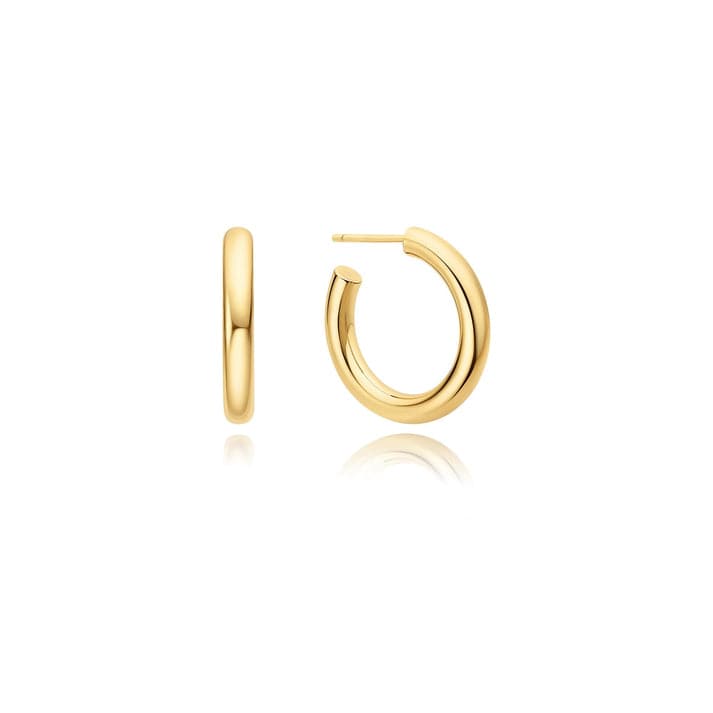 EAR-GPL Gold Classic Tube Medium Huggie Hoop Earrings