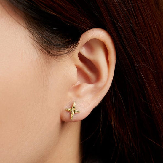 EAR-GPL Gold Cross Stud Earrings