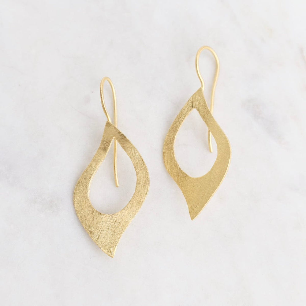 EAR-GPL Gold Curved Open Teardrop Earrings