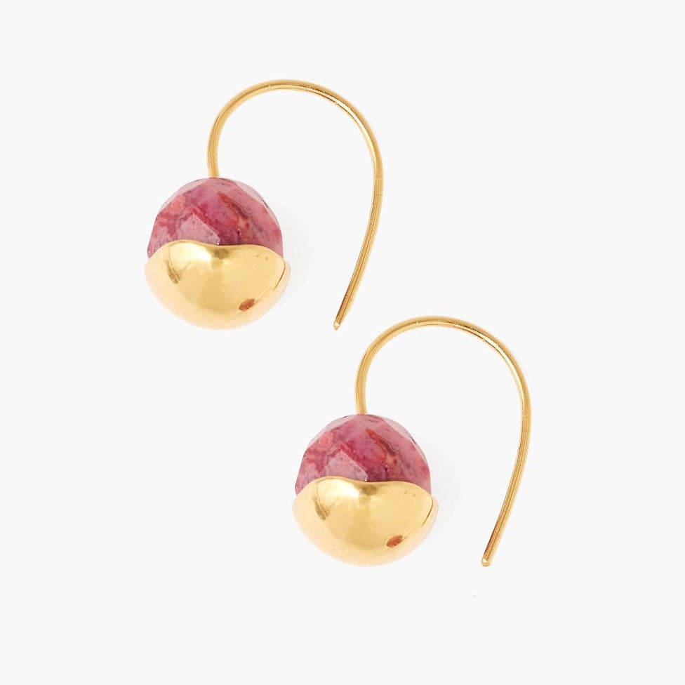 
                      
                        EAR-GPL Gold-Dipped Fuschia Agate Earrings
                      
                    