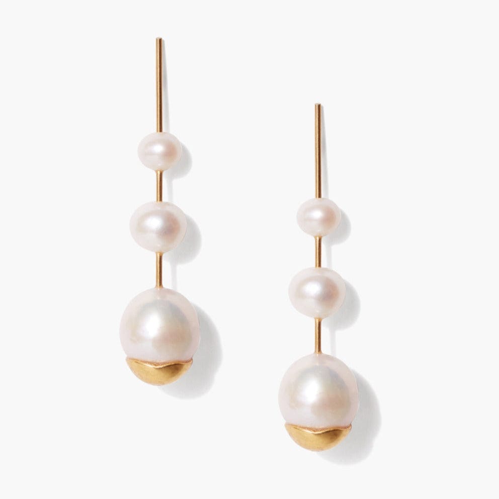 EAR-GPL Gold-Dipped Pearl Cascade Earrings
