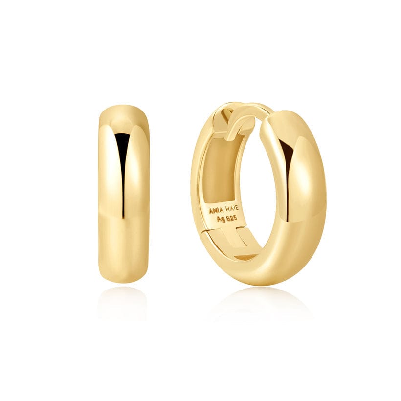 EAR-GPL Gold Dome Band Huggie Earrings