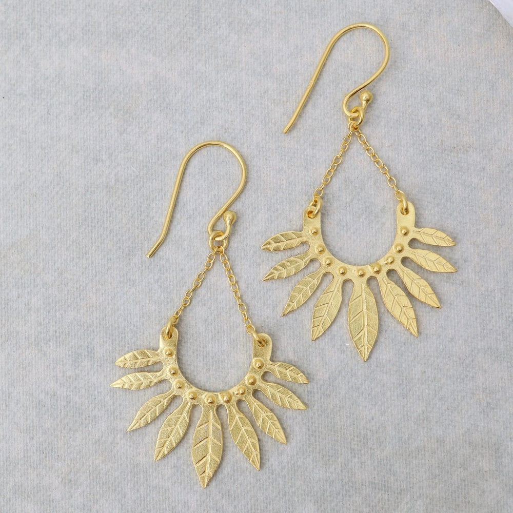 
                      
                        EAR-GPL Gold Fan Textured Leaves Earrings
                      
                    