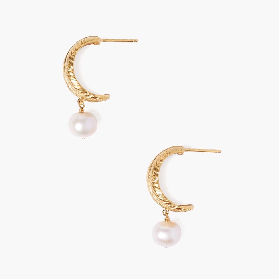 Pearl Drop On A Rectangle Hoop Earrings – Leopard Boutique