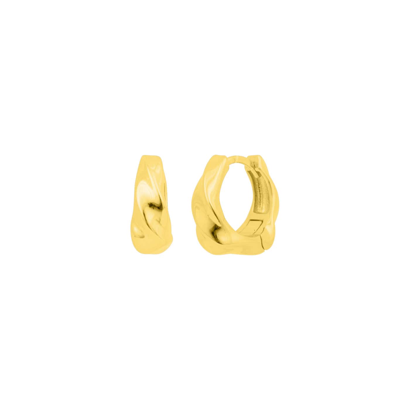 EAR-GPL Gold Freya Twist Huggie Hoop Earrings