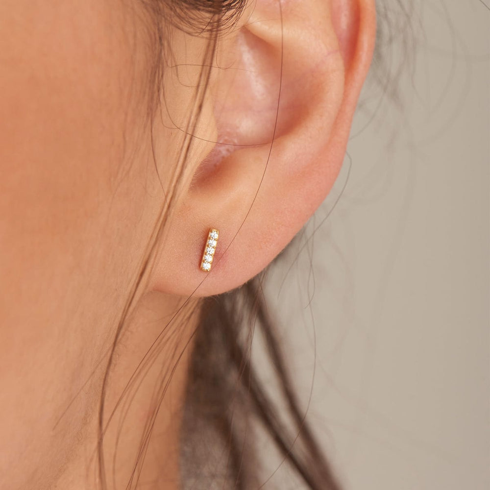 EAR-GPL Gold Glam Bar Stud Earrings