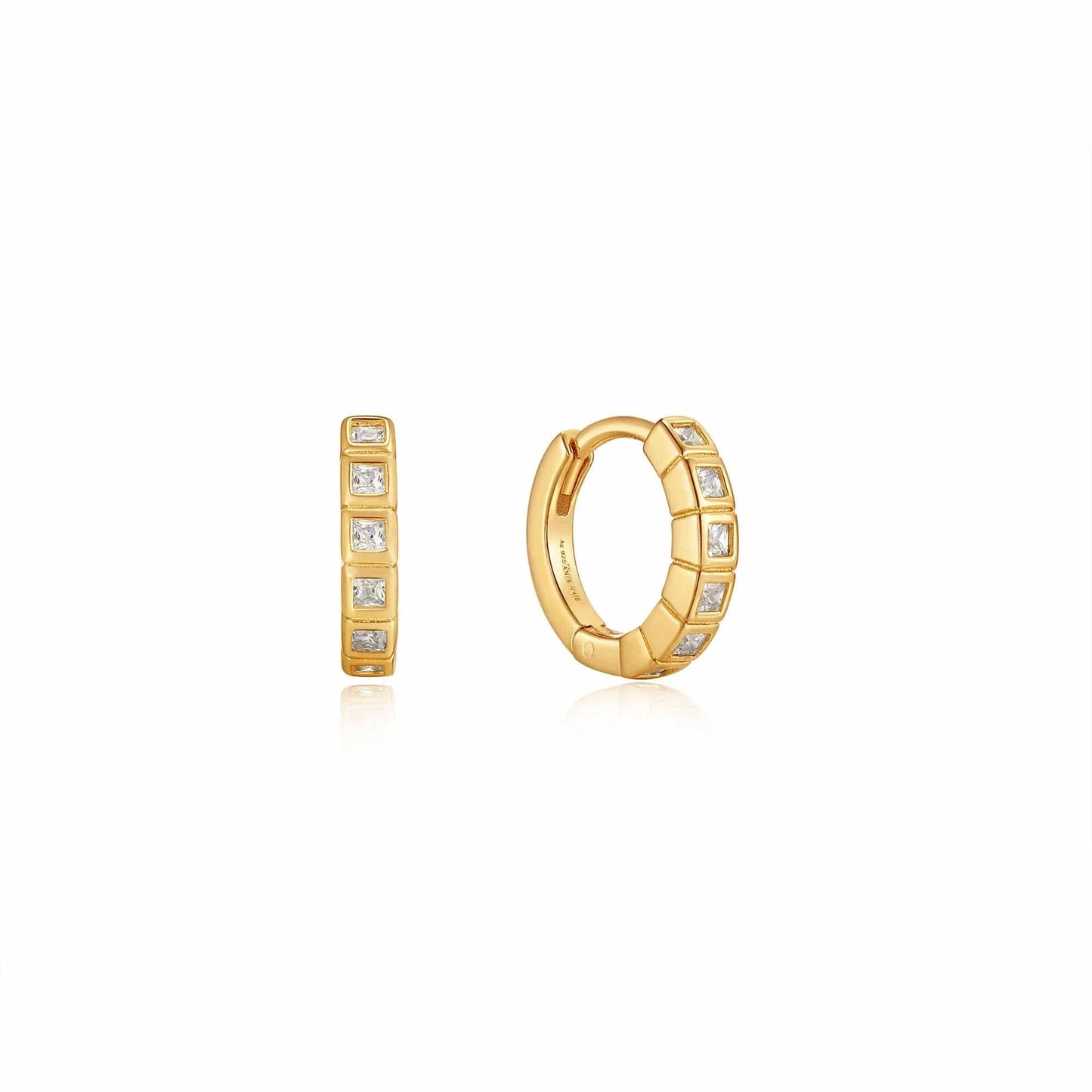 EAR-GPL Gold Glam Huggie Hoop Earrings