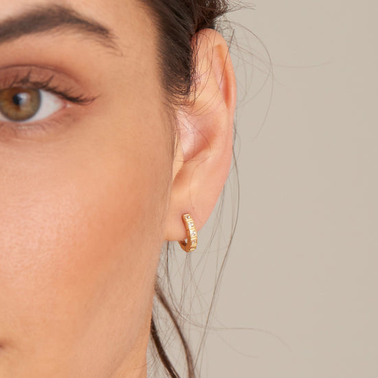 EAR-GPL Gold Glam Huggie Hoop Earrings