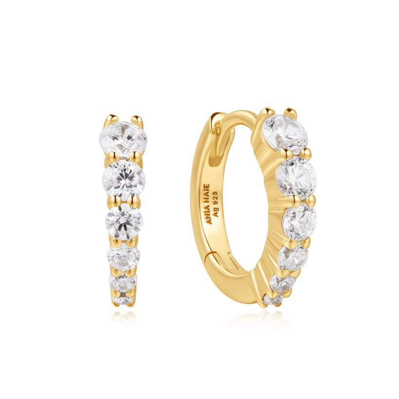 EAR-GPL Gold Graident Pave Huggie Earrings