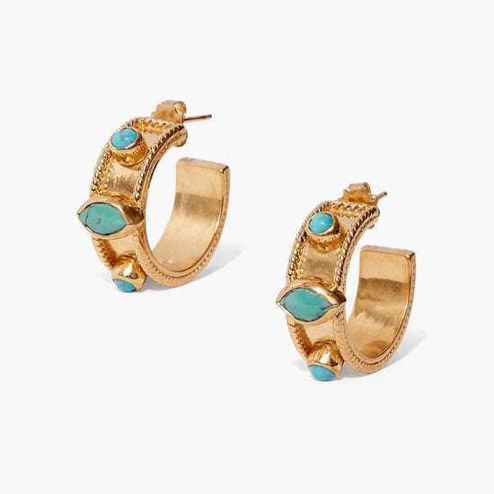 EAR-GPL Gold Helena Hoop Earrings with Turquoise