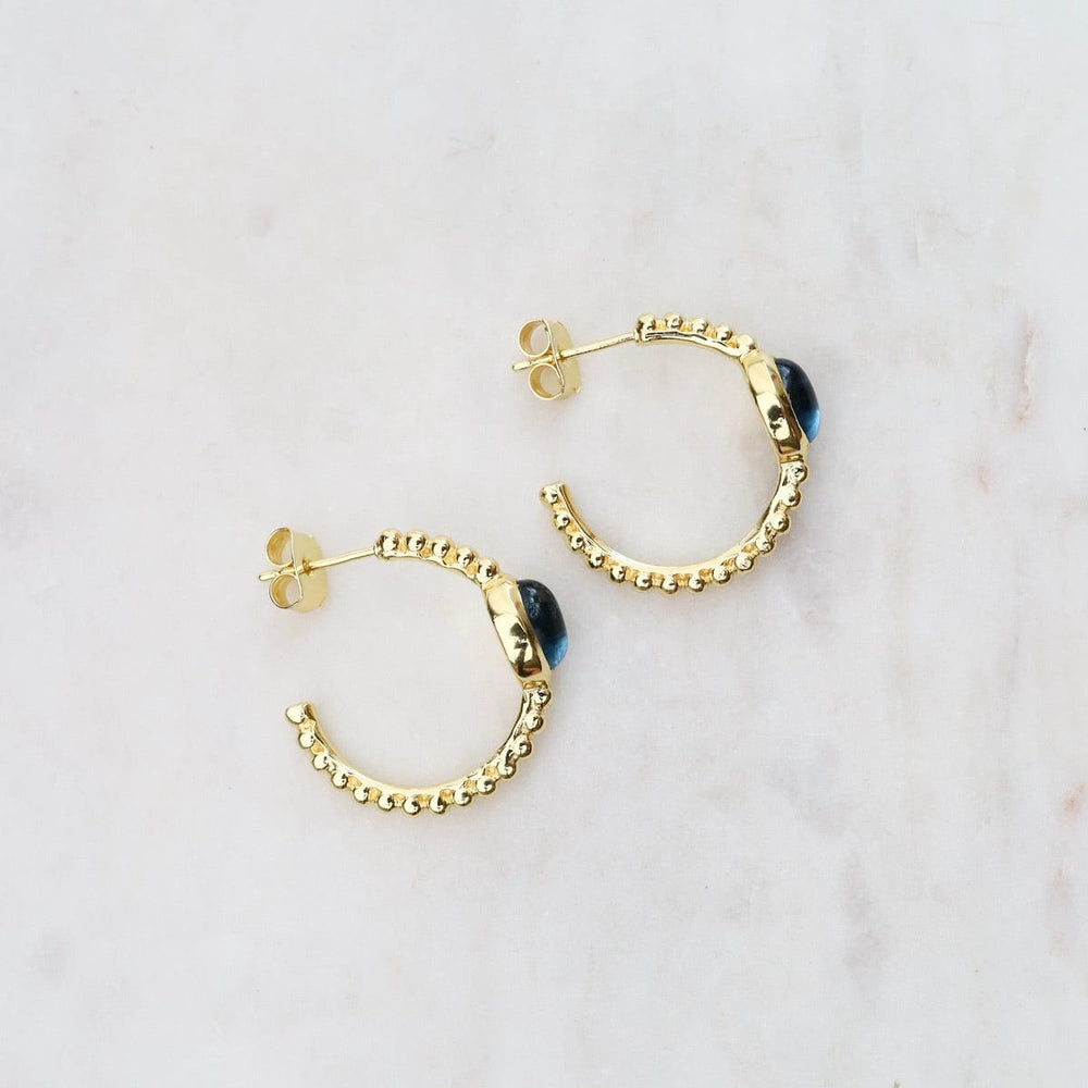 
                      
                        EAR-GPL Gold Hoop Earrings with Blue Iolite
                      
                    