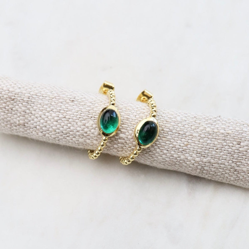 
                  
                    EAR-GPL Gold Hoop Earrings with Green Tourmaline
                  
                