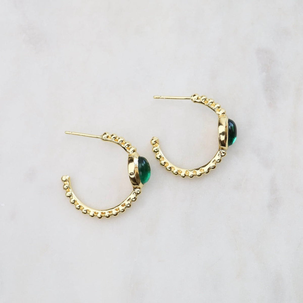 
                  
                    EAR-GPL Gold Hoop Earrings with Green Tourmaline
                  
                