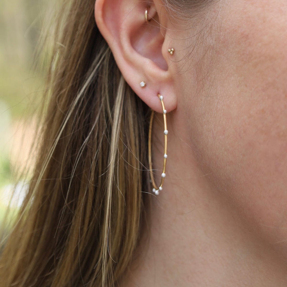 
                      
                        EAR-GPL Gold Hoops with Silver Beads
                      
                    