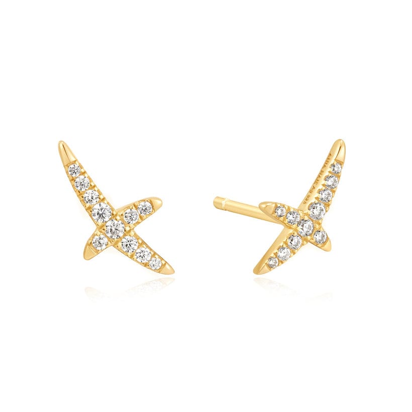 EAR-GPL Gold Kiss Pave Stud Earrings