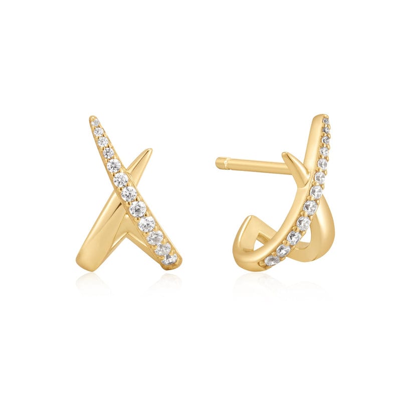 EAR-GPL Gold Kiss Polished Pave Studs