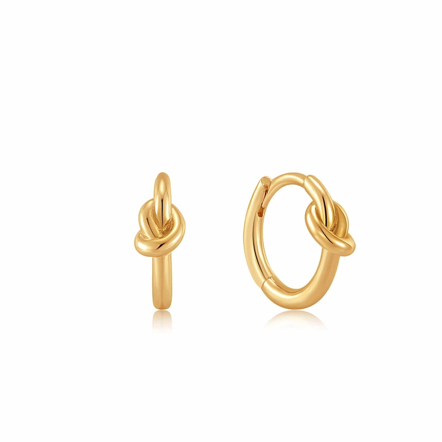 EAR-GPL Gold Knot Huggie Hoop Earrings