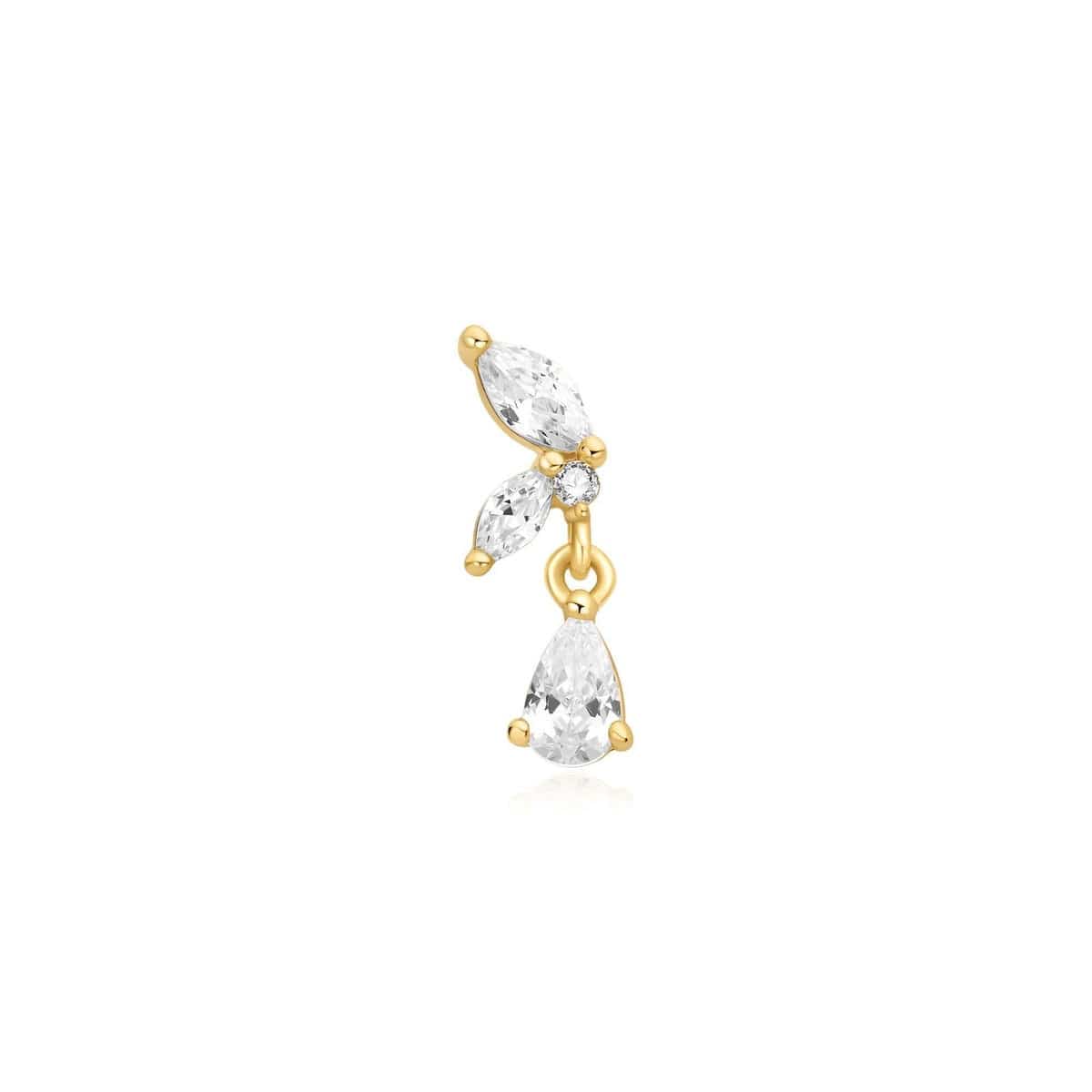 EAR-GPL Gold Marquise Dangle Barbell Single Earring