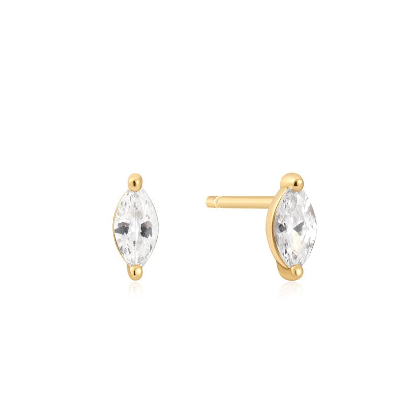 EAR-GPL Gold Marquise Solitaire Stud Earrings