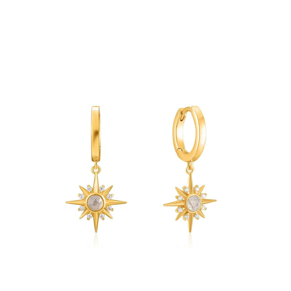 EAR-GPL Gold Midnight Star Huggie Hoop Earrings