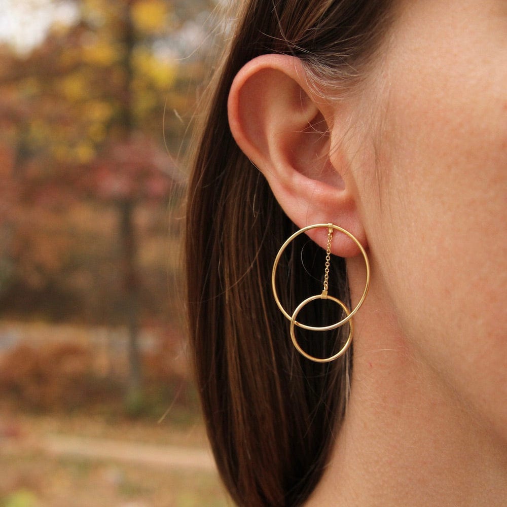 EAR-GPL Gold Modern Front Hoop Earrings