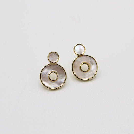 EAR-GPL Gold Mother Of Pearl Disc Ear Jackets