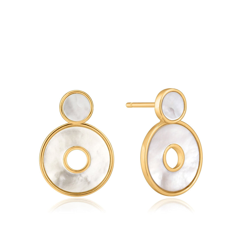 EAR-GPL Gold Mother Of Pearl Disc Ear Jackets