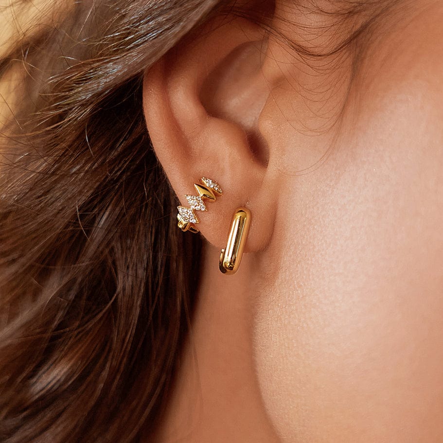 EAR-GPL Gold Multi Sparkle Huggie Earrings