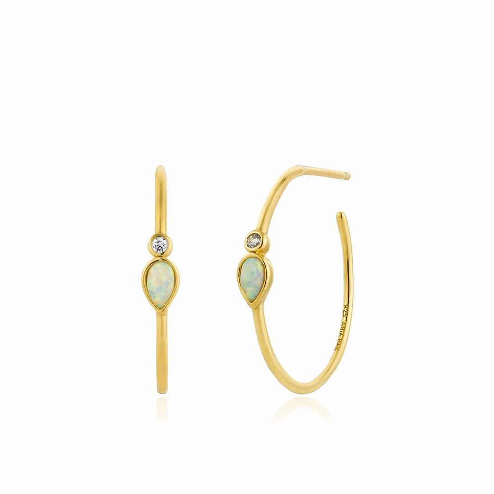
                  
                    EAR-GPL Gold Opal Color Raindrop Hoop Earrings
                  
                