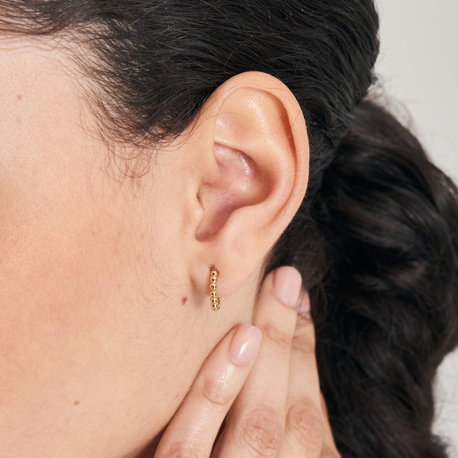 EAR-GPL Gold Orb Huggie Hoop Earrings