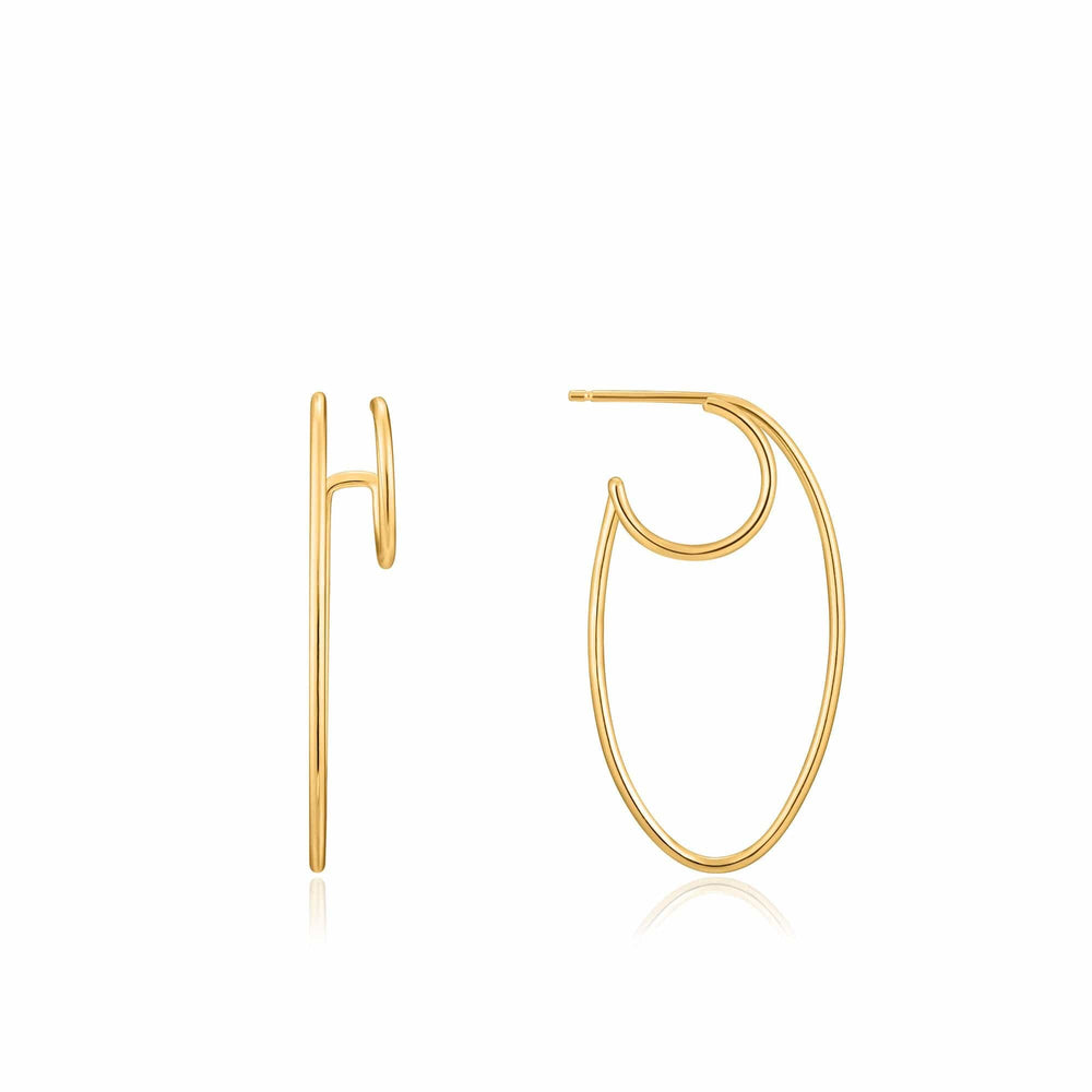 EAR-GPL Gold Oval Double Hoop Earrings