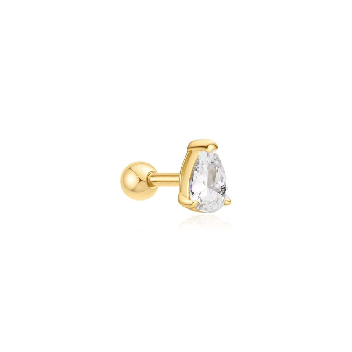 EAR-GPL Gold Pear Barbell Single Earring