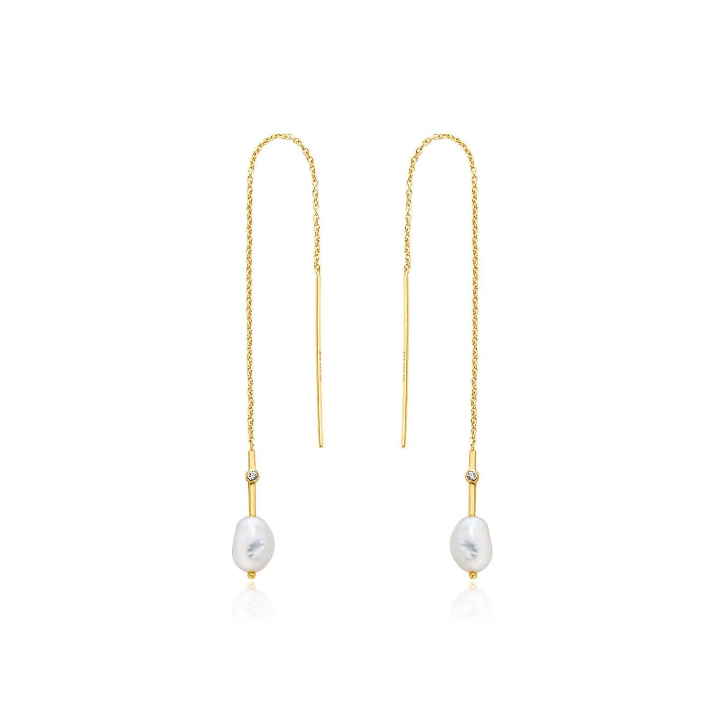 EAR-GPL Gold Pearl Threader Earrings