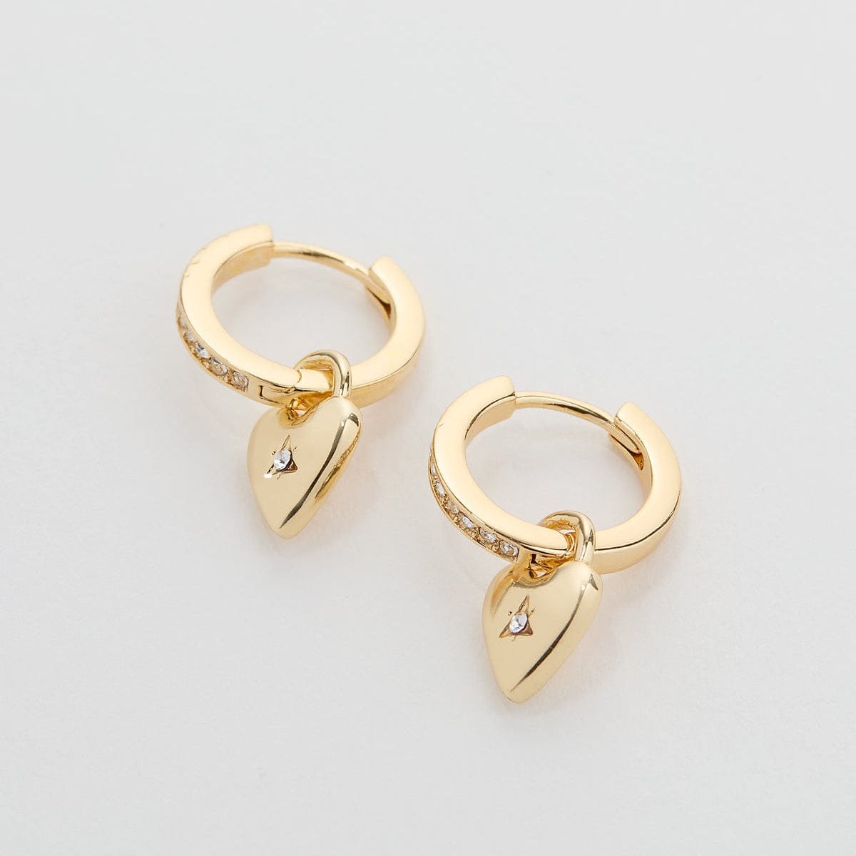 EAR-GPL Gold Plated Always in My Heart Icon Huggies Earrings