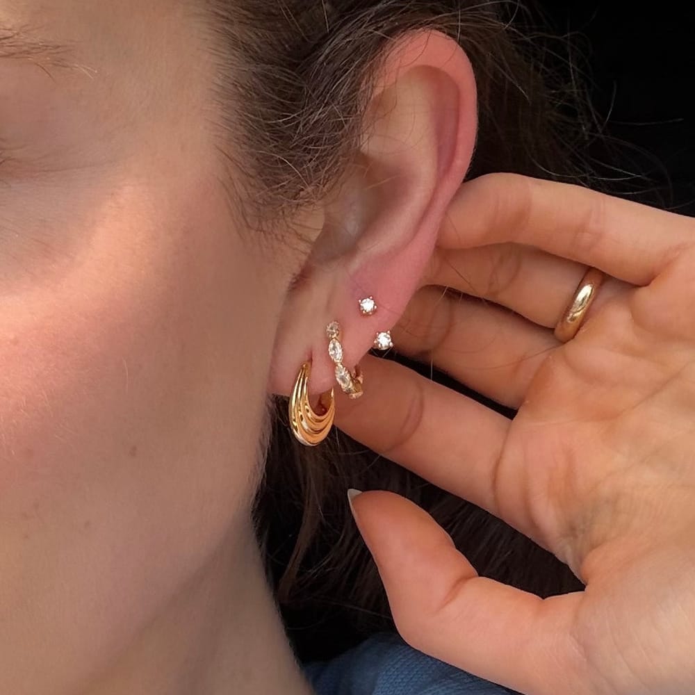 EAR-GPL Gold Plated Anna Huggie Hoops