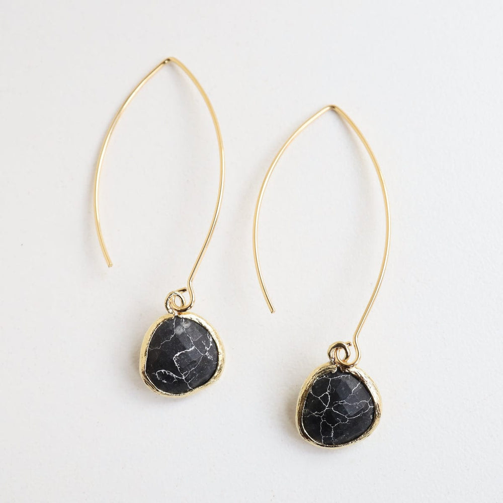 
                      
                        EAR-GPL Gold Plated Black Howlite Dangle Earring
                      
                    