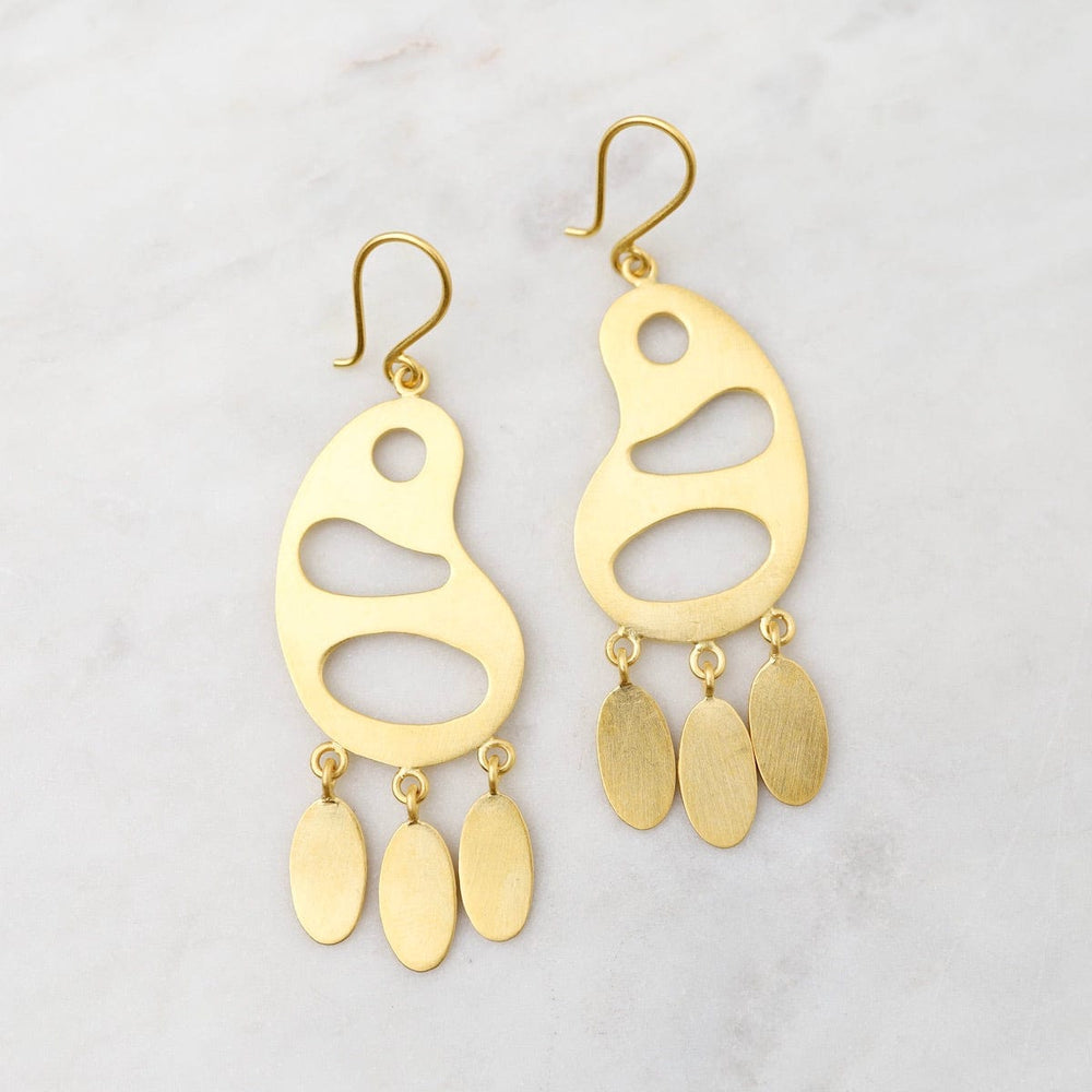 EAR-GPL Gold Plated Brass Boomerang Dangle Earrings