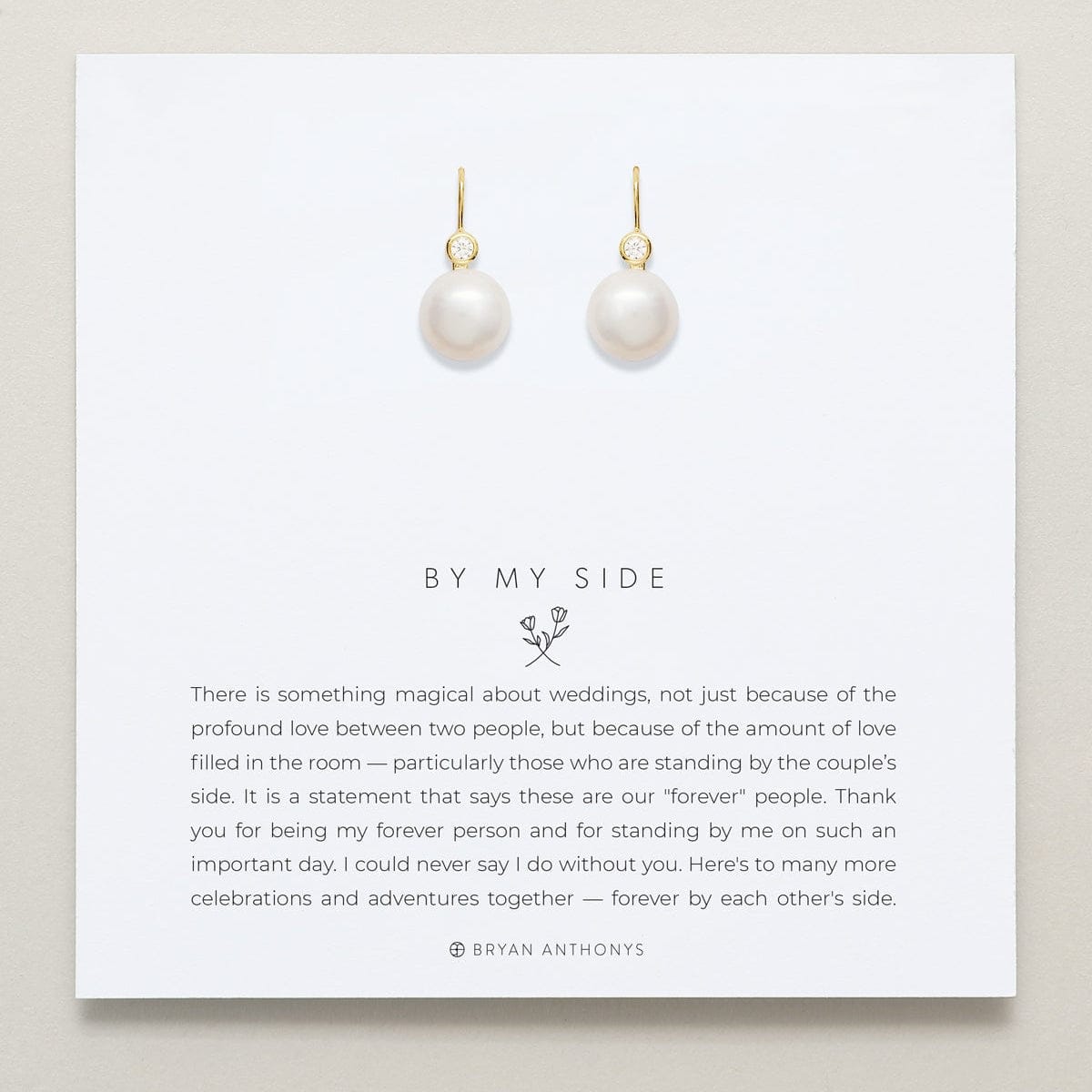 EAR-GPL Gold Plated By My Side Pearl Drop Earrings