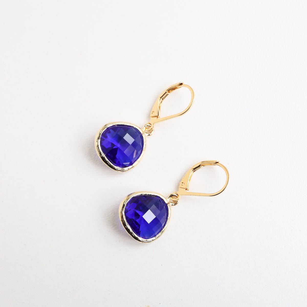 EAR-GPL Gold Plated Cobalt Crystal Lever Back Earring