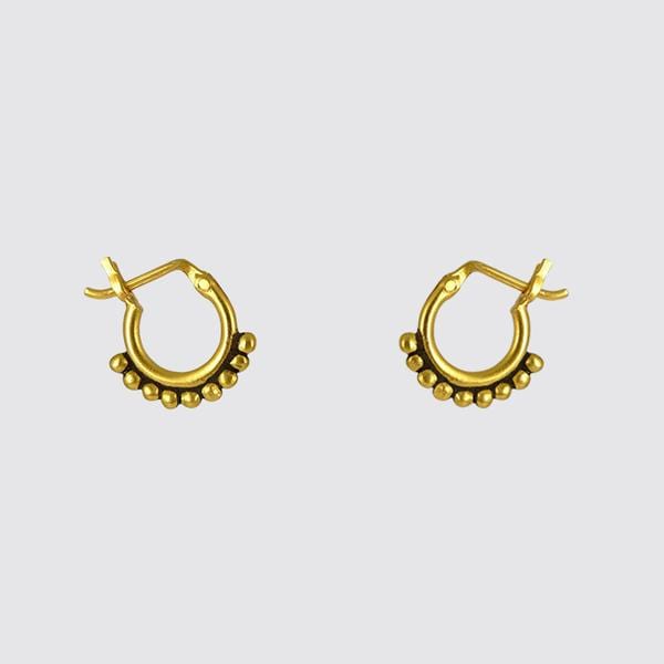 
                      
                        EAR-GPL Gold Plated Dainty Granulated Hoop
                      
                    