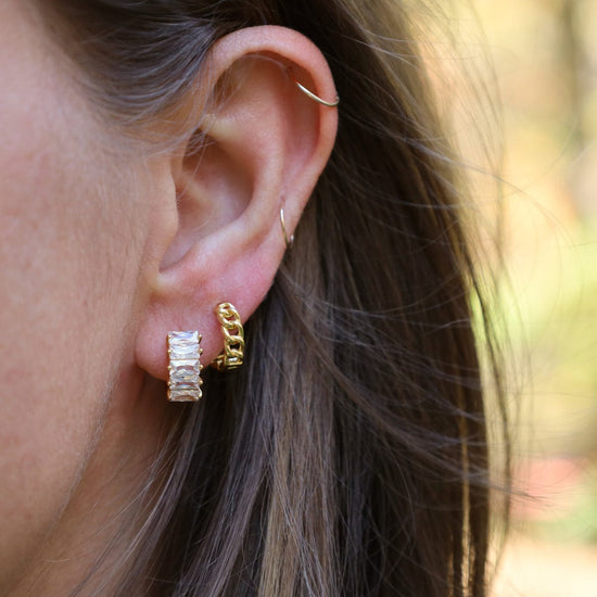 EAR-GPL Gold Plated Delphine Huggies