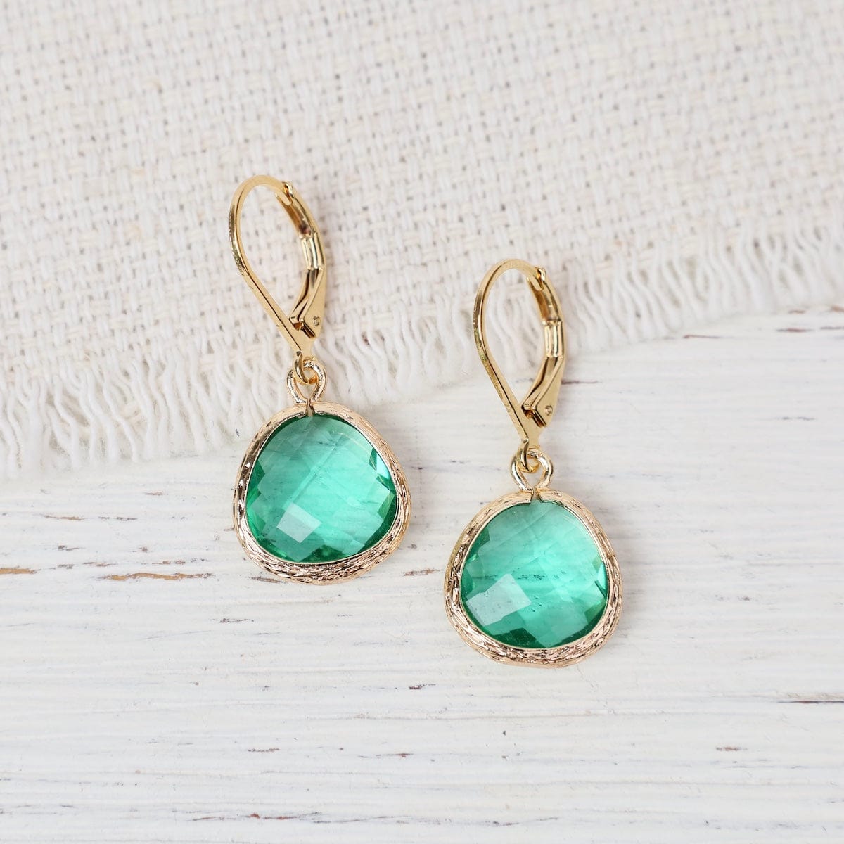 EAR-GPL Gold Plated Erinite Crystal Lever Back Earrings